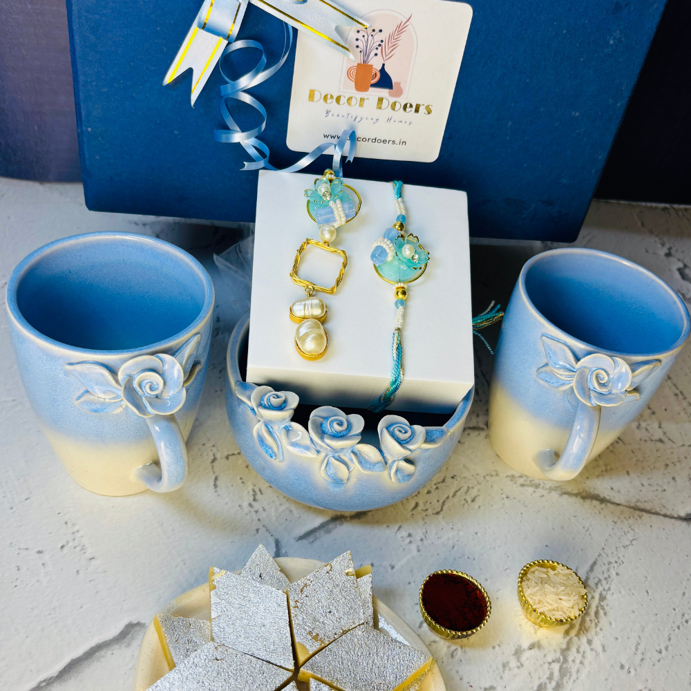 Tyohar Blue Sapphire Rakhi Gift Hamper – Luxe