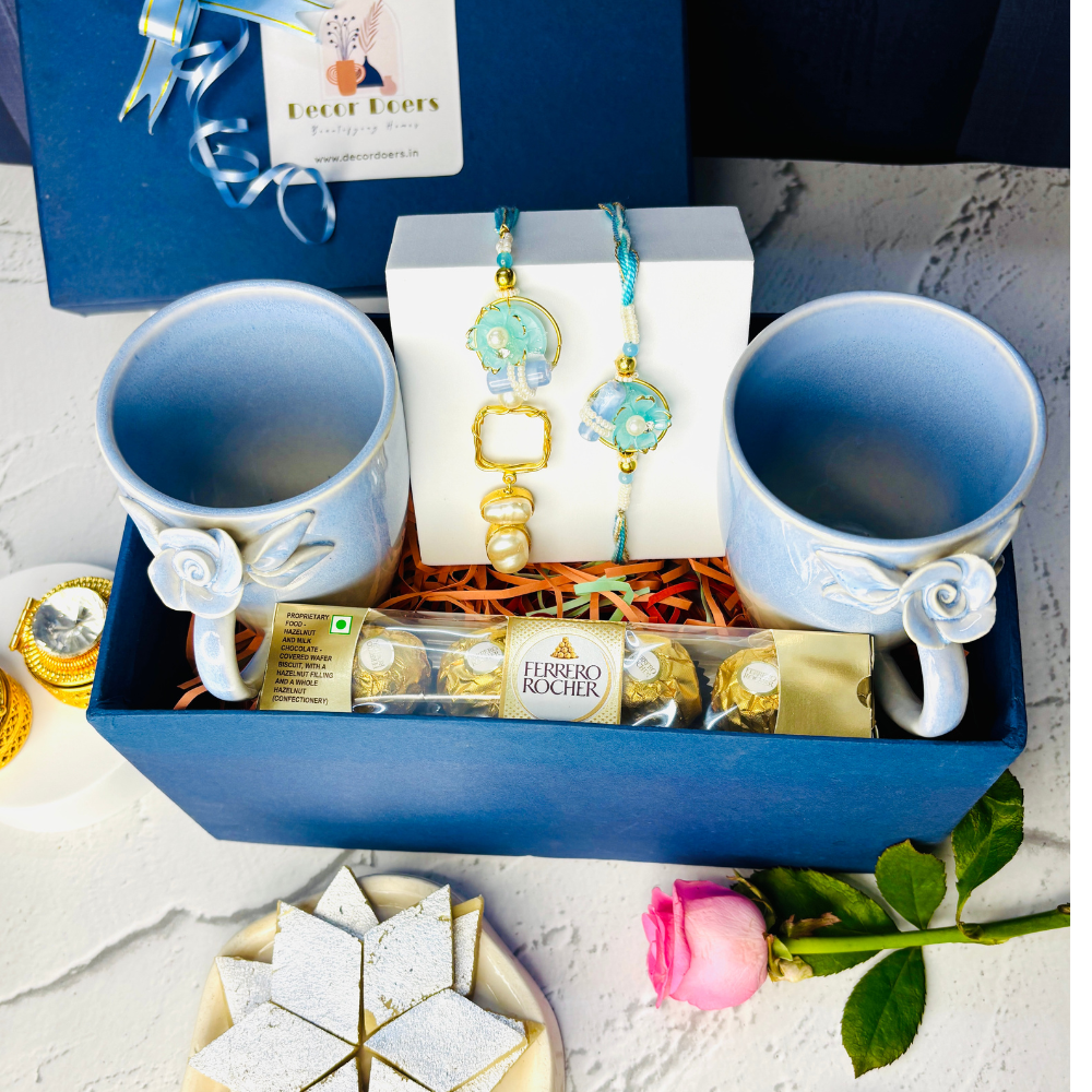 Tyohar Blue Sapphire Rakhi Gift Hamper – Luxe