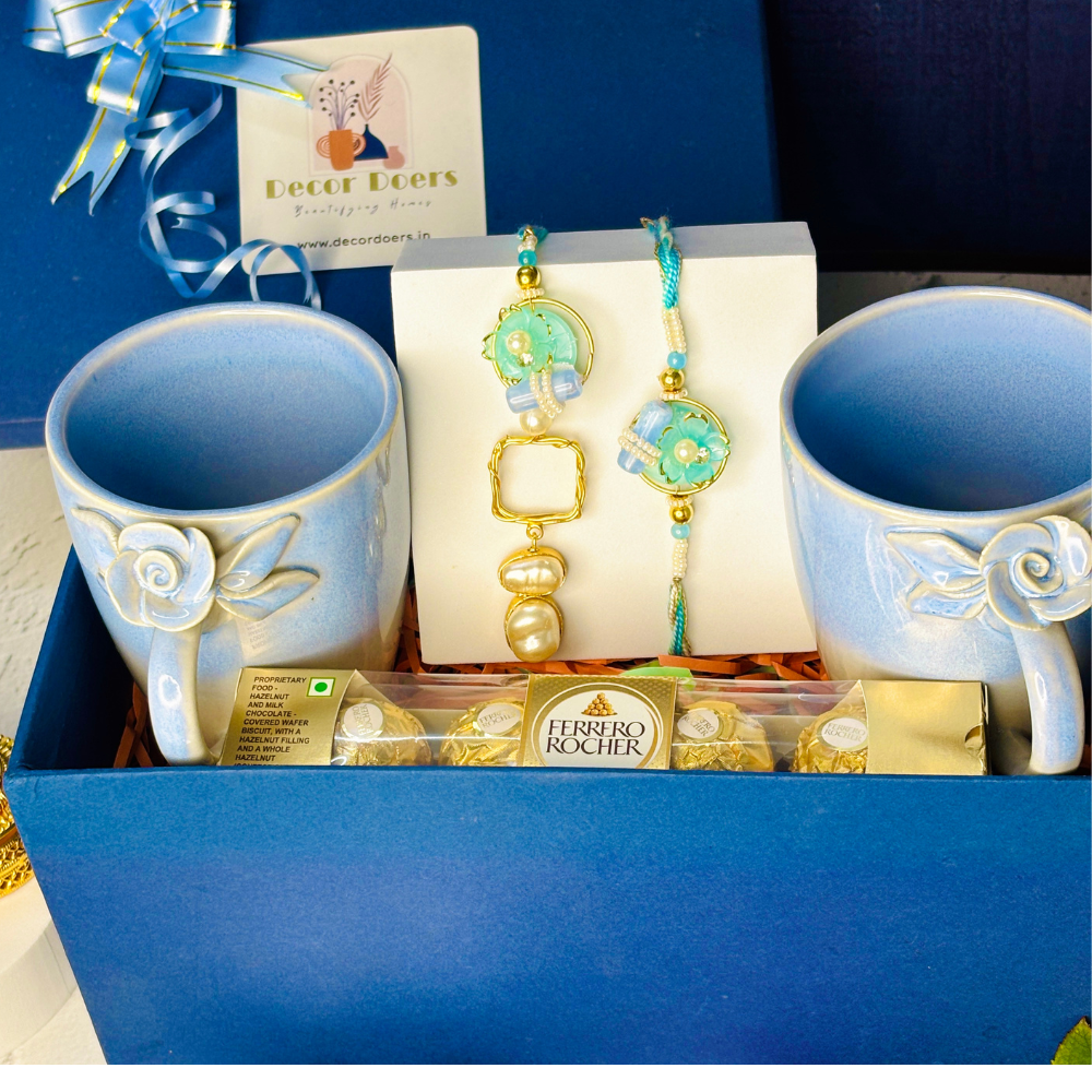 Tyohar Blue Sapphire Rakhi Gift Hamper – Luxe