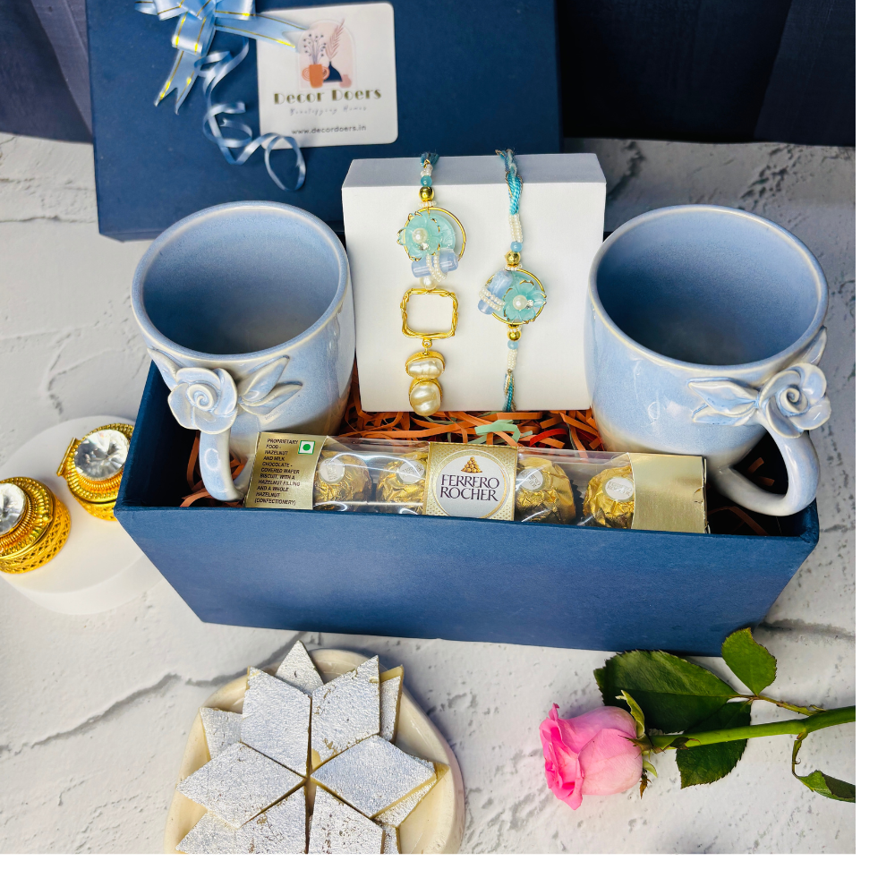 Tyohar Blue Sapphire Rakhi Gift Hamper – Luxe