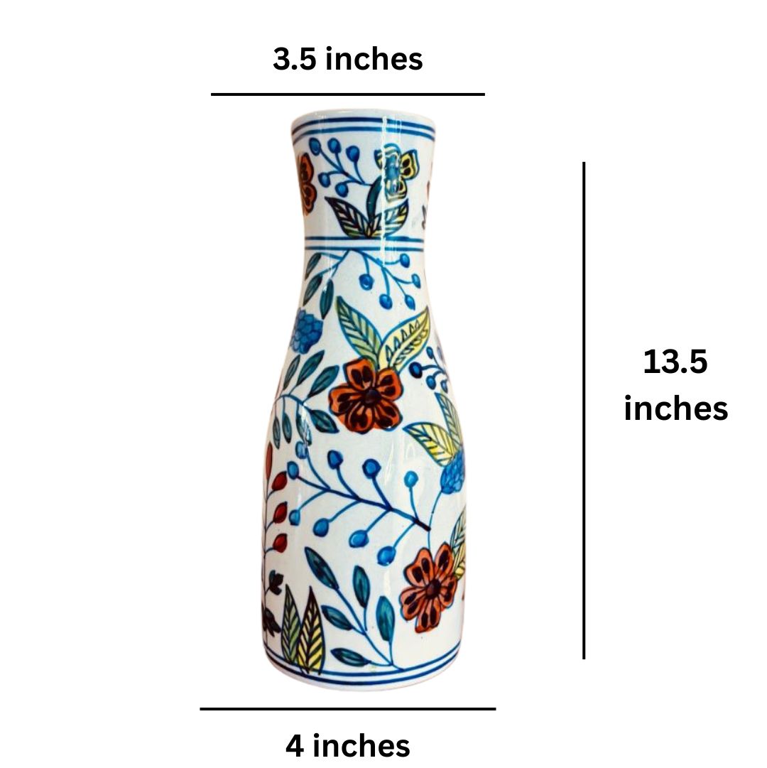 Mughal Floral Ceramic Long Vase