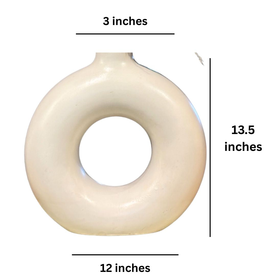 Halo Jumbo Donut Vase - Ceramic White