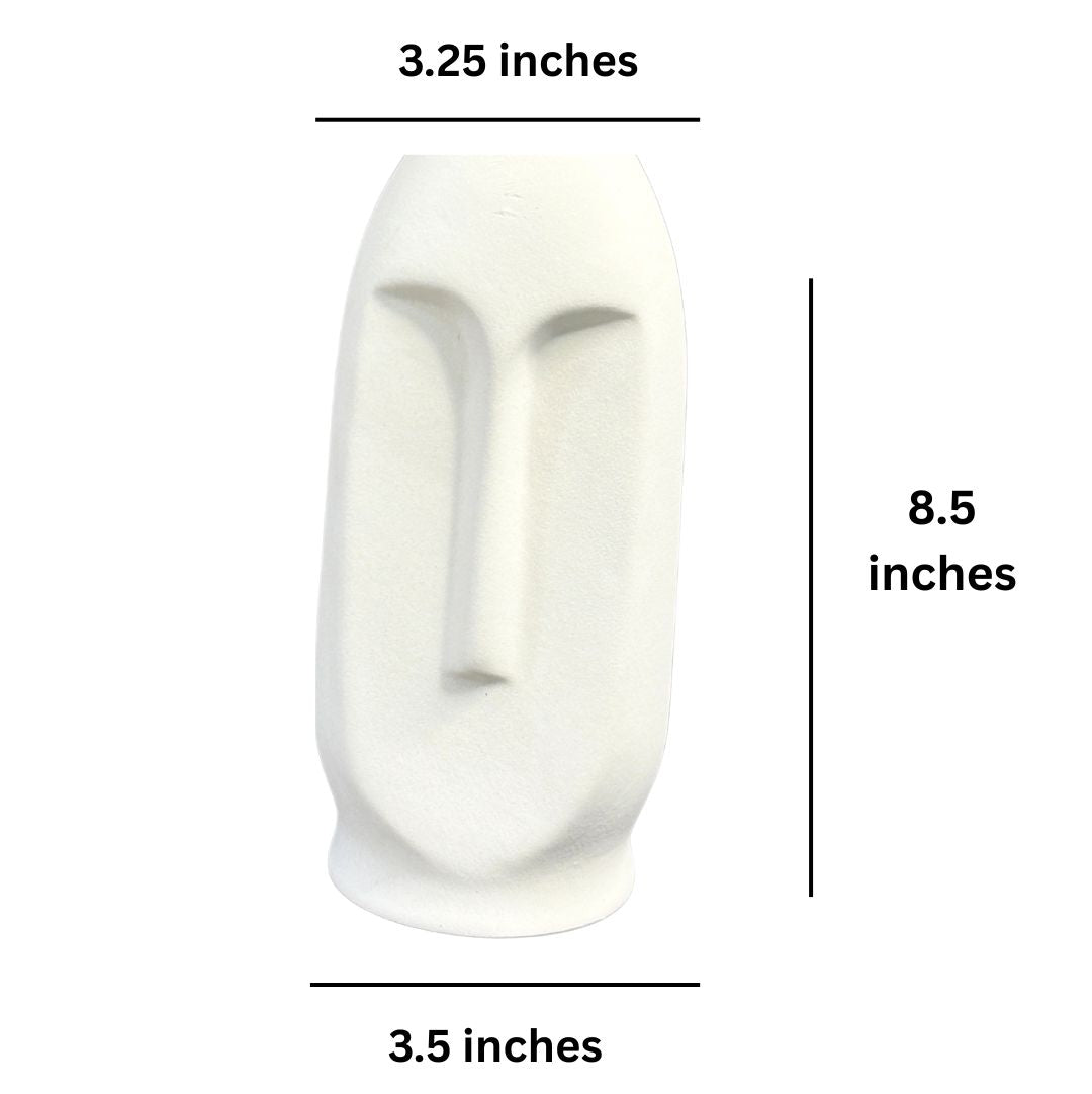 Peter Ceramic Face Vase – Small White Vase