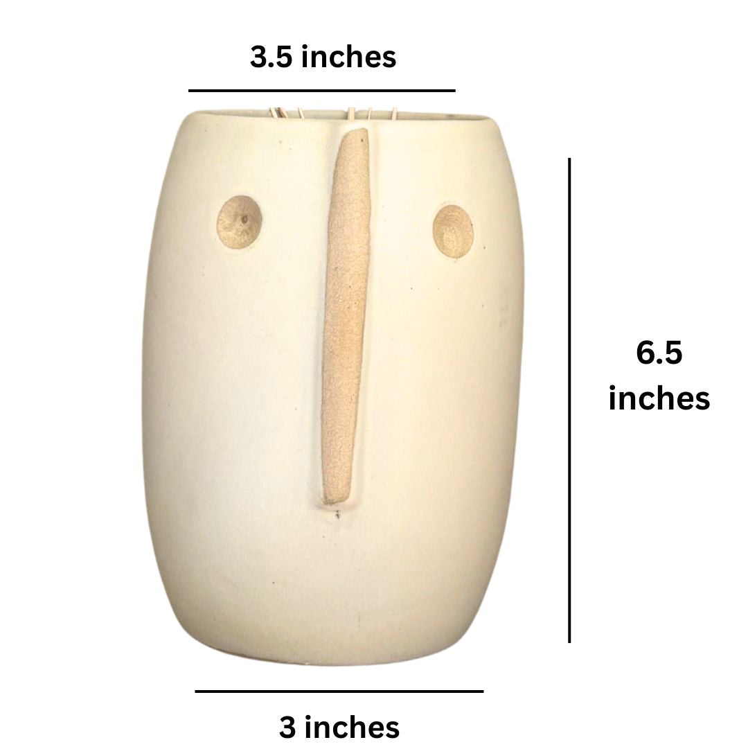Radiant Beige Face Vase