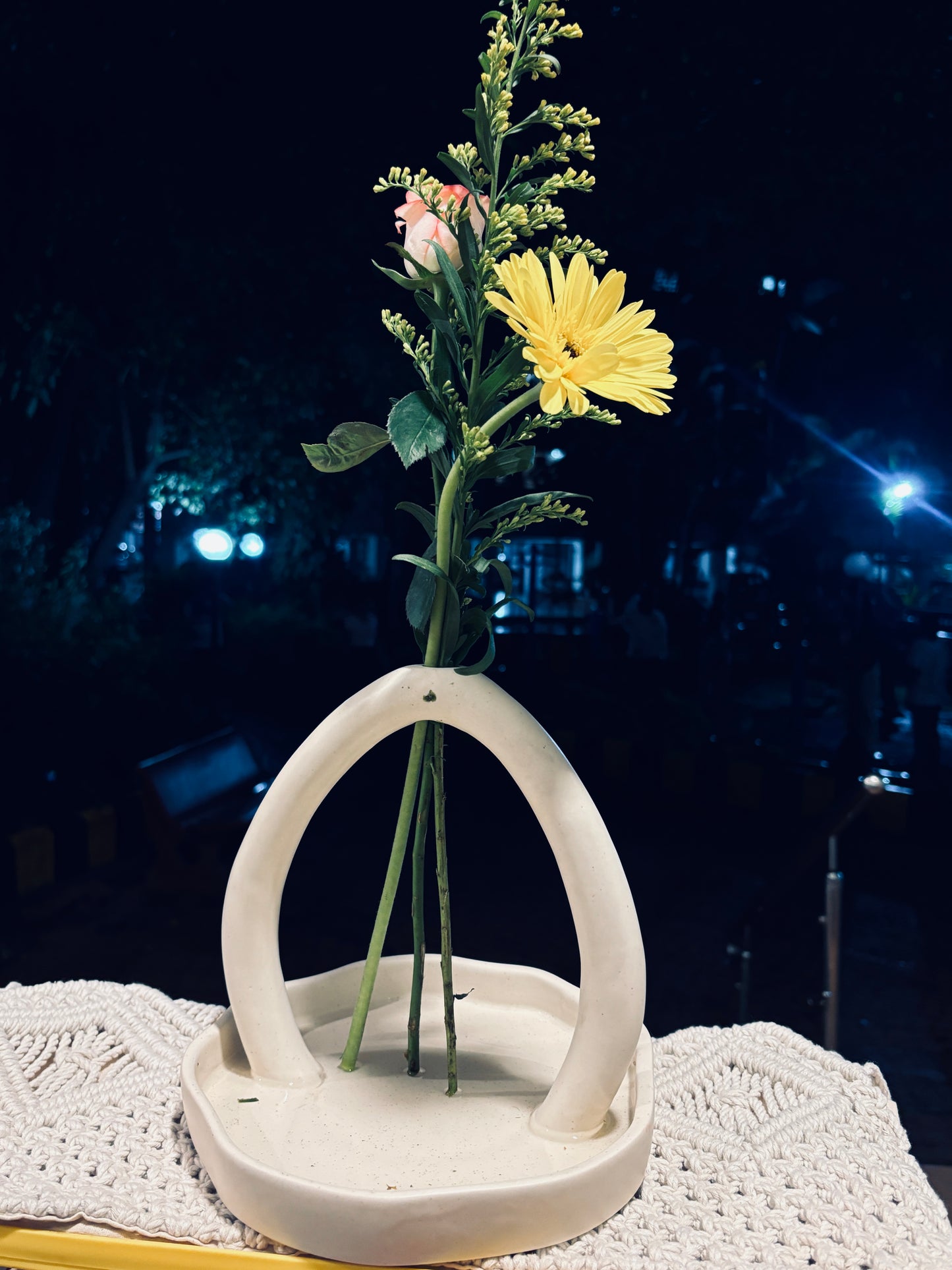 Arc Ceramic Vase - Large White Vase