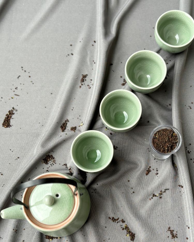 Serene Jade Japanese Ceramic Tea Set