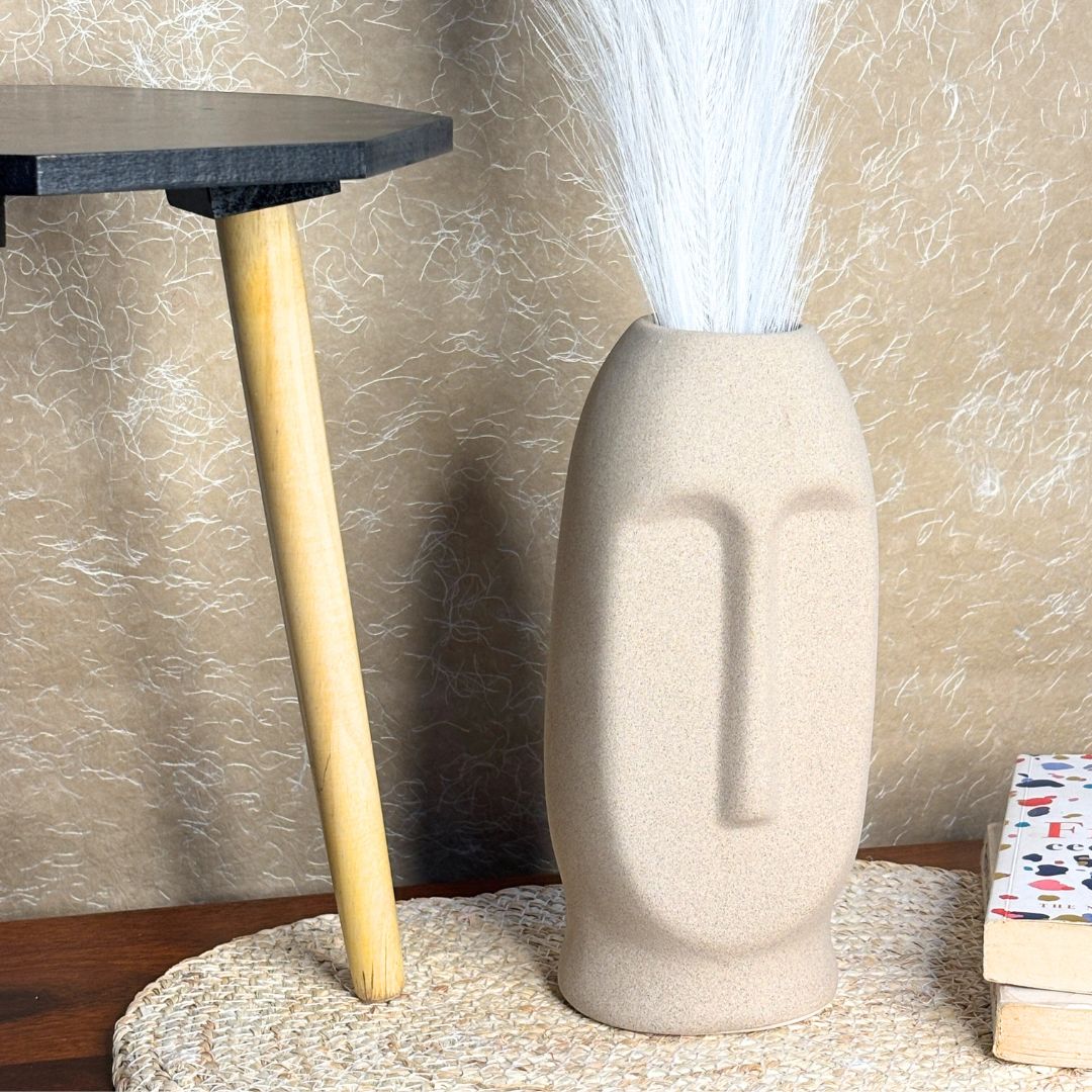 Duke Long Ceramic Face Vase – Handcrafted Décor