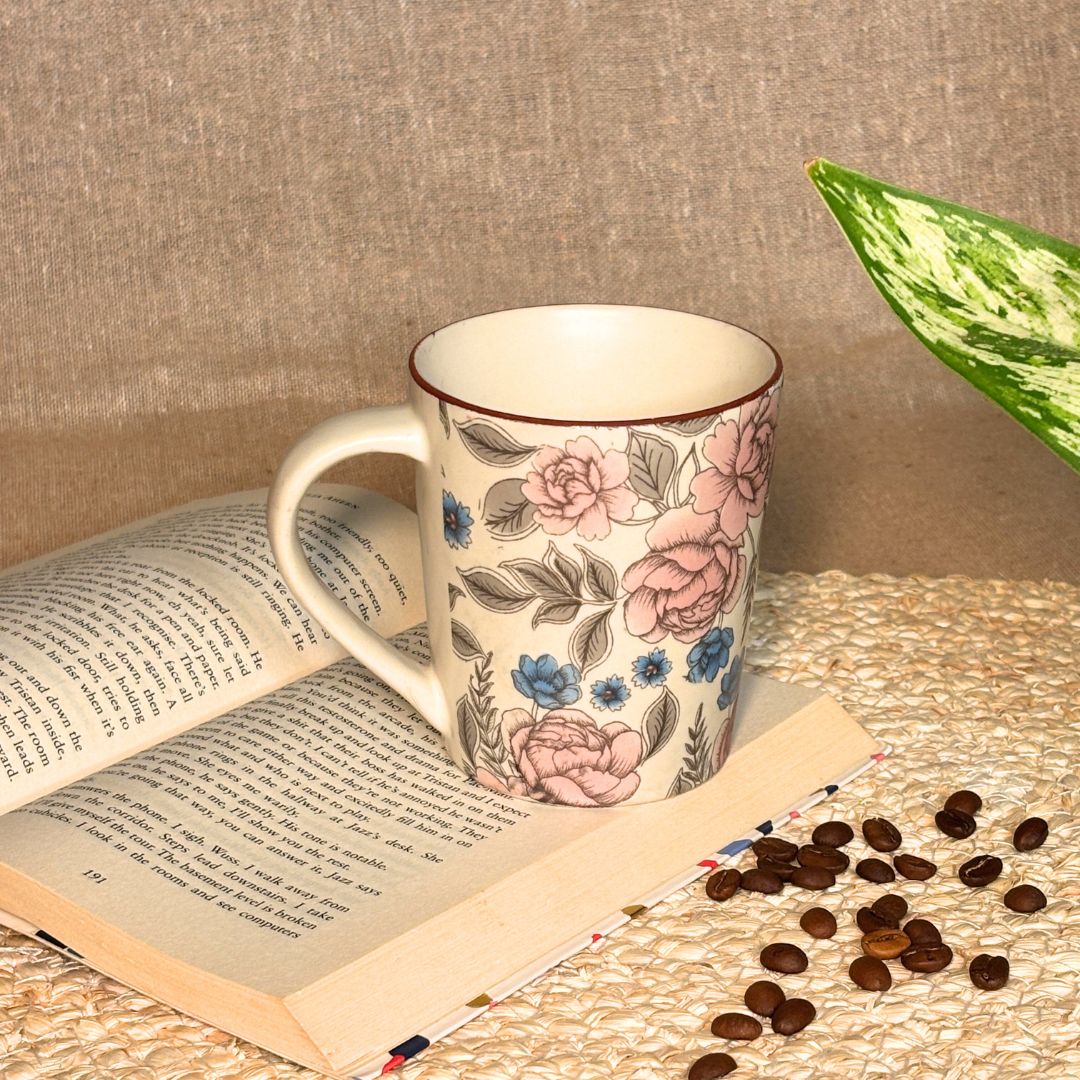 Pink White Ceramic Mug
