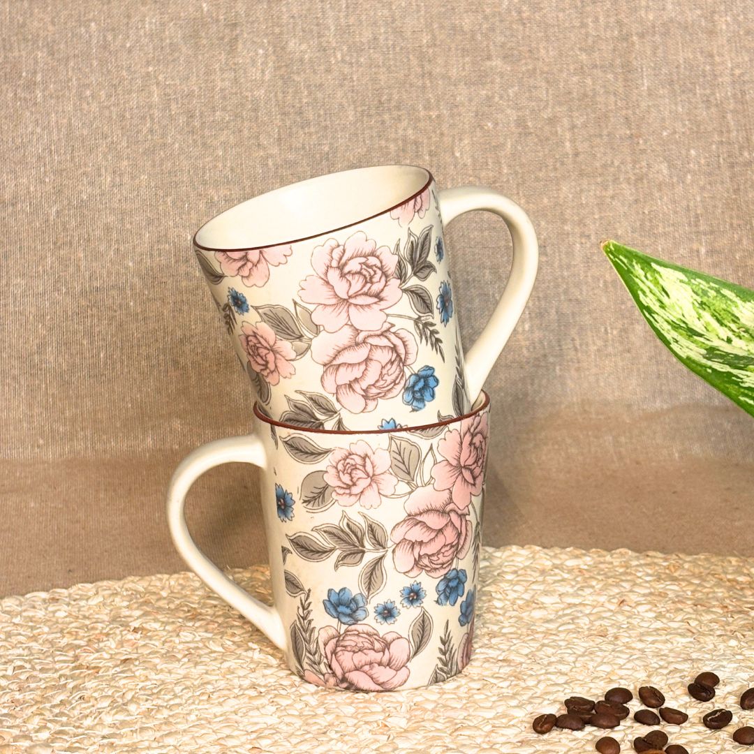 Pink White Ceramic Mug 1