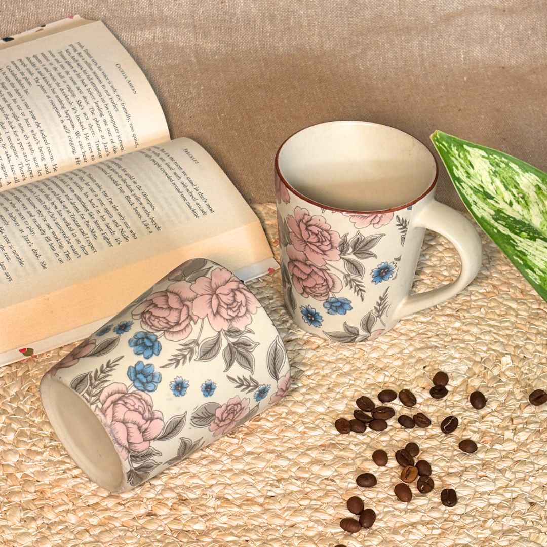 Pink White Ceramic Mug 2
