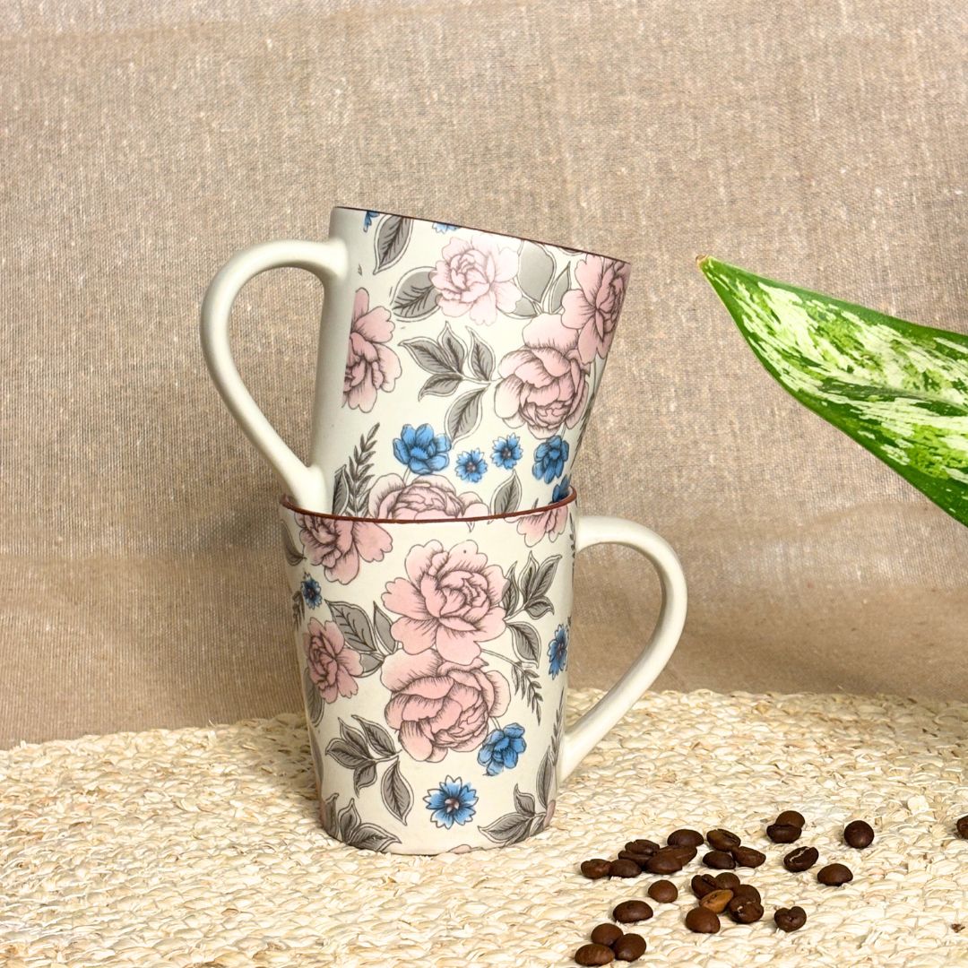 Pink White Ceramic Mug 3