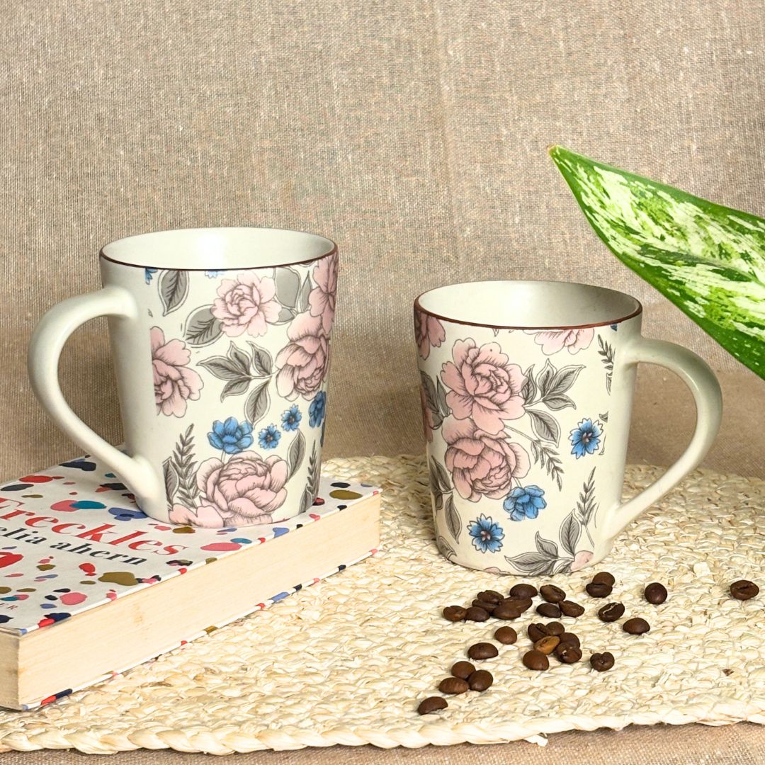 Pink White Ceramic Mug 4