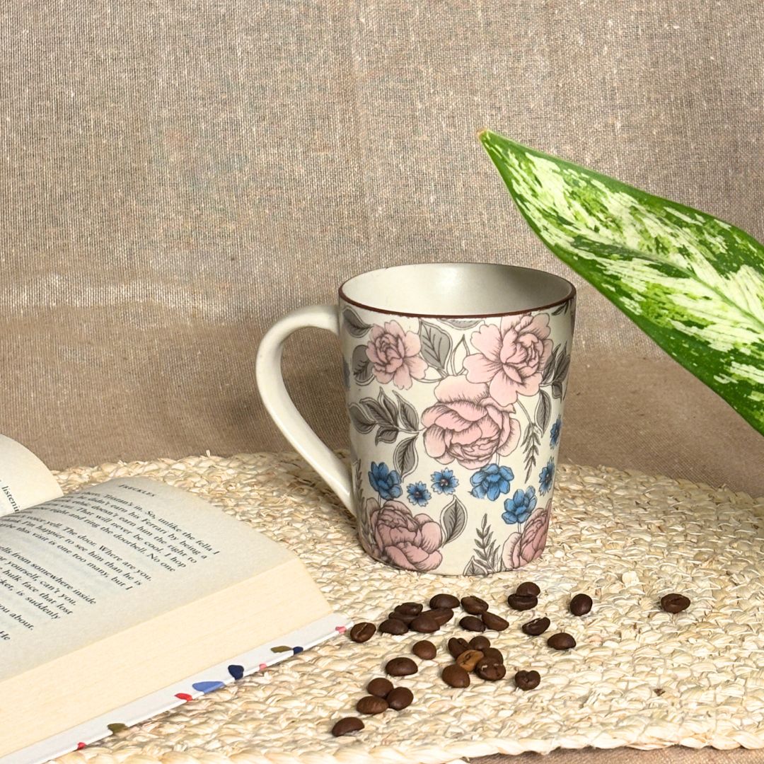 Pink White Ceramic Mug 5