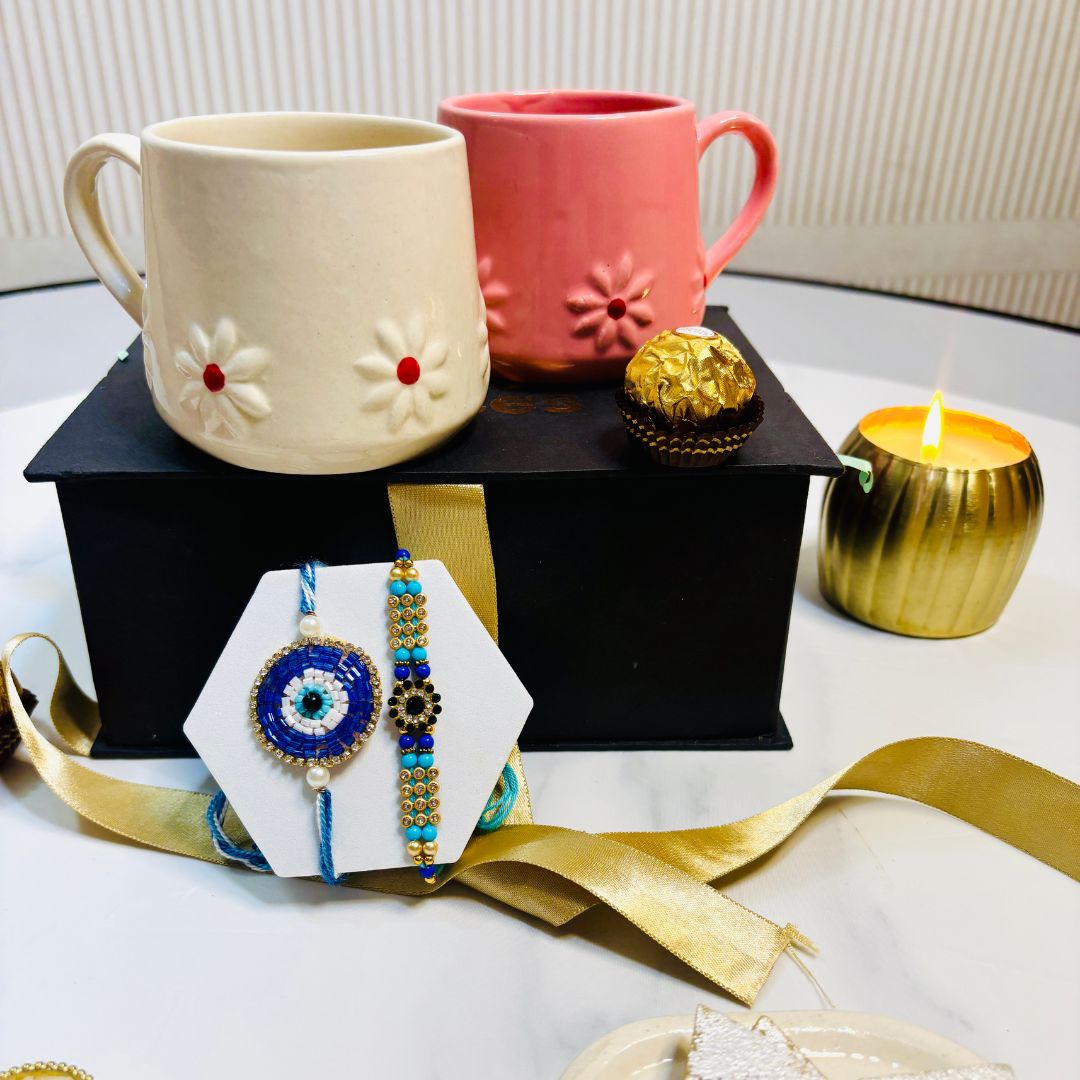 Tyohar Lily Flower Mug Rakhi Hamper