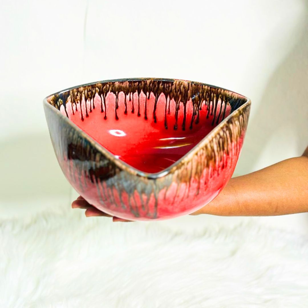 Bella Crimson Serving Bowl | Red Ceramic Bowl