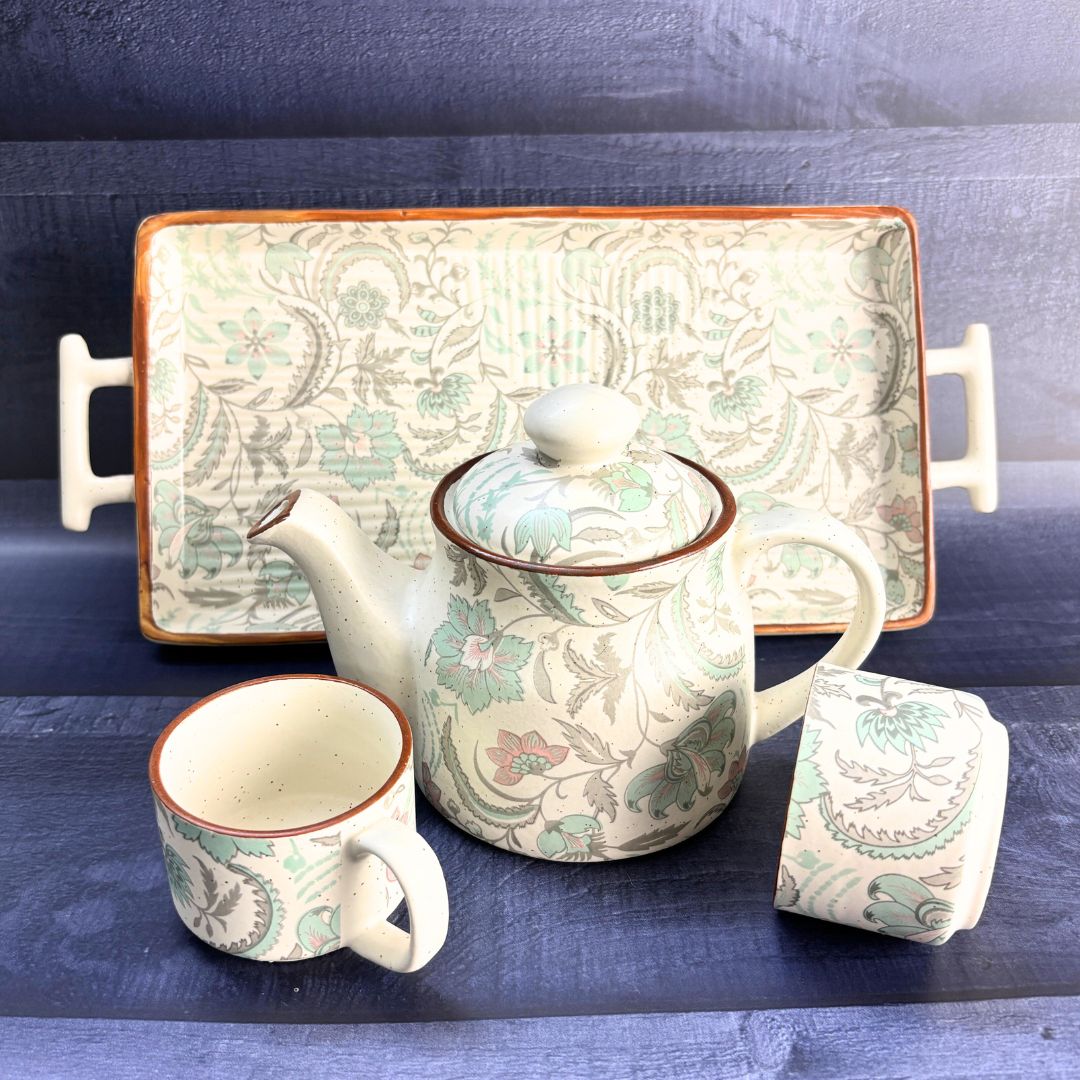 Aura Green Ceramic Tea Set