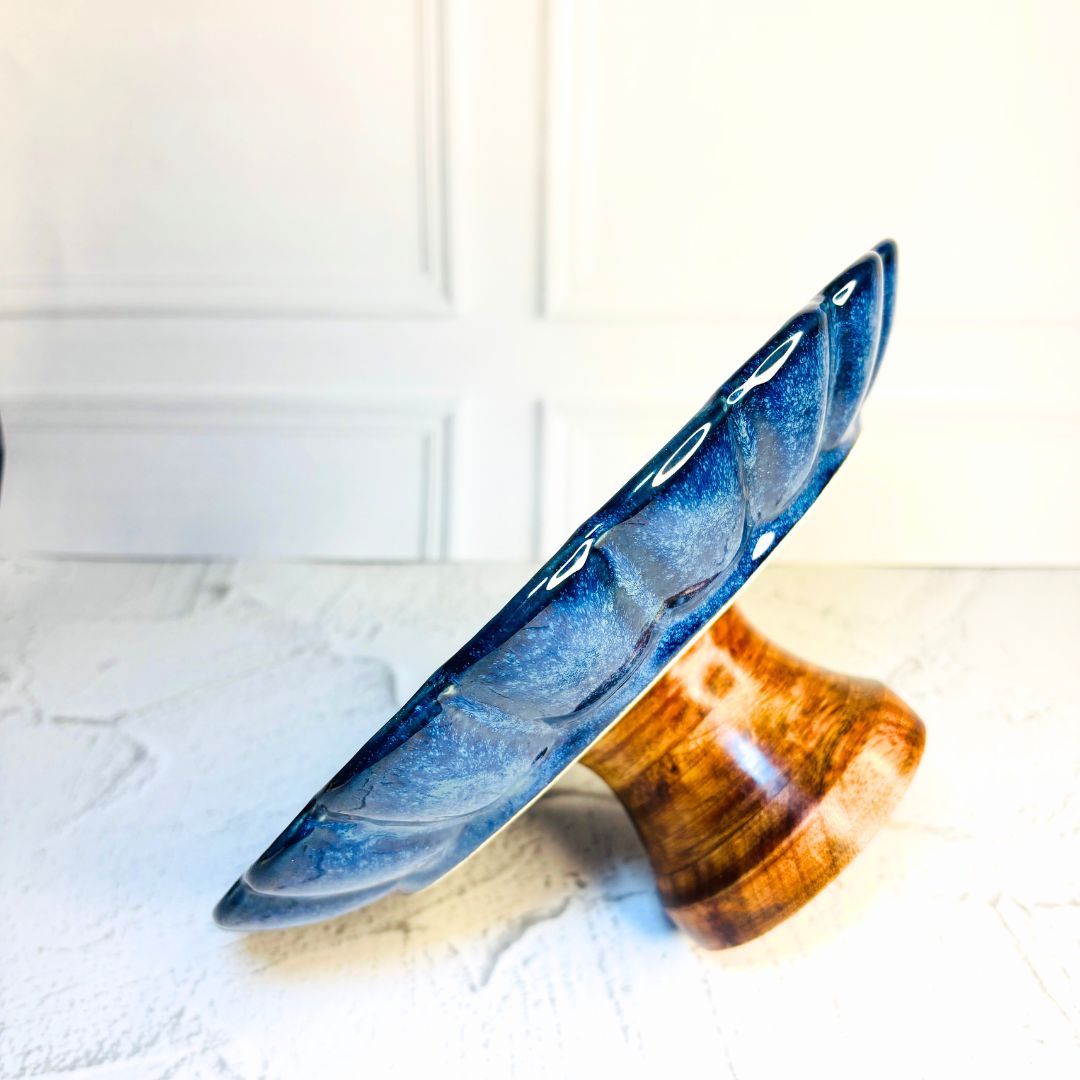 Blue Velvet Ceramic Cake Stand