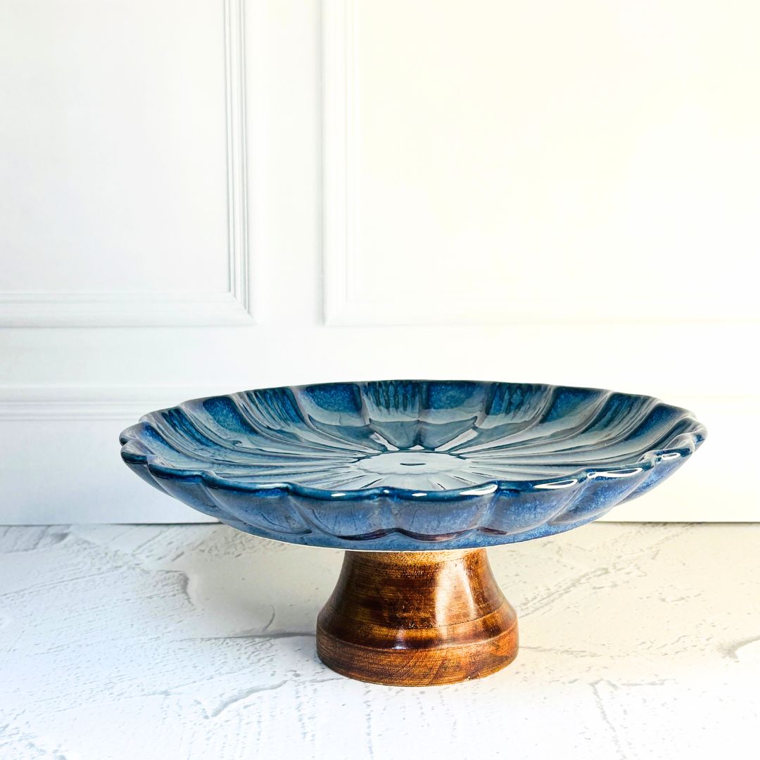 Blue Velvet Ceramic Cake Stand
