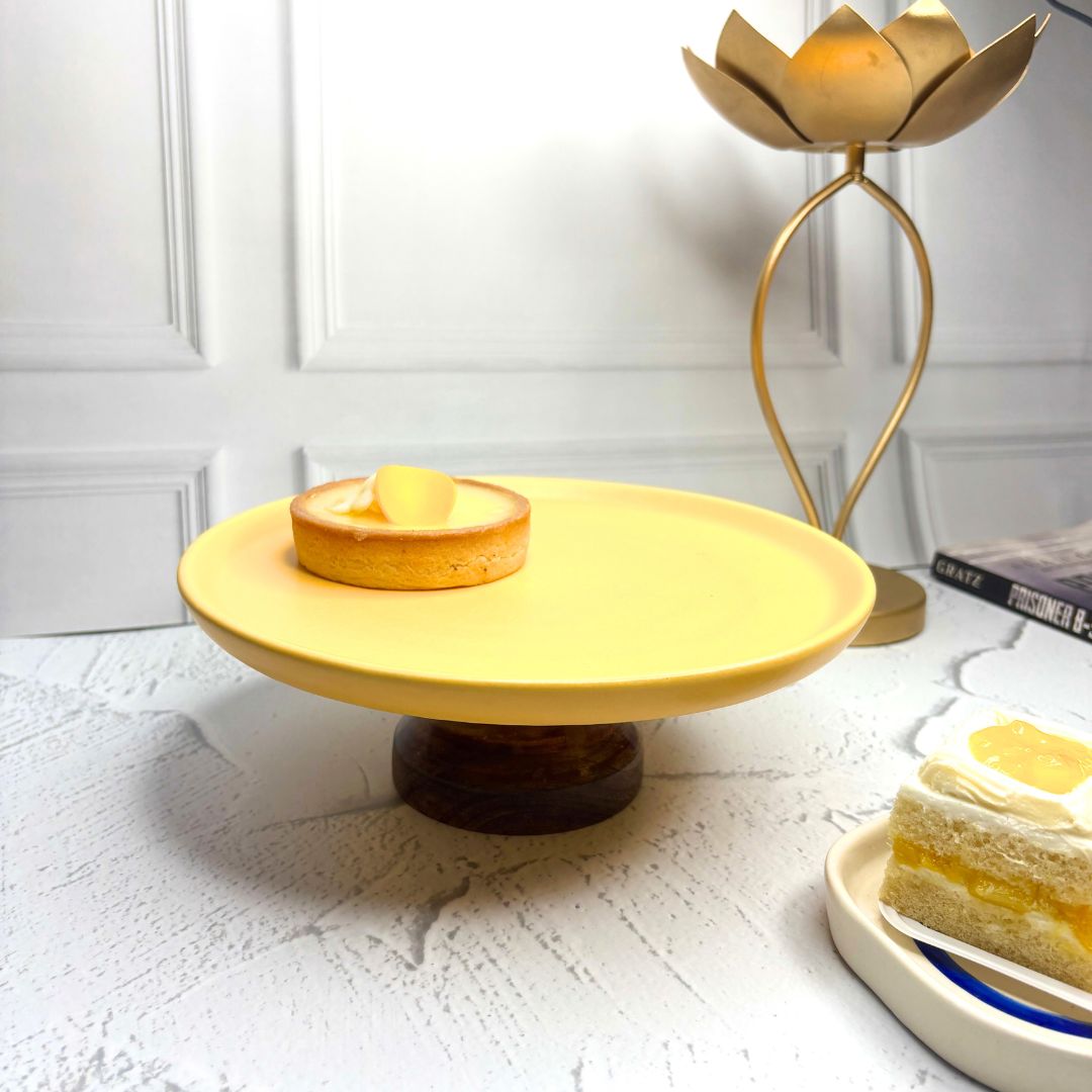Citrus Yellow Ceramic Cake Stand