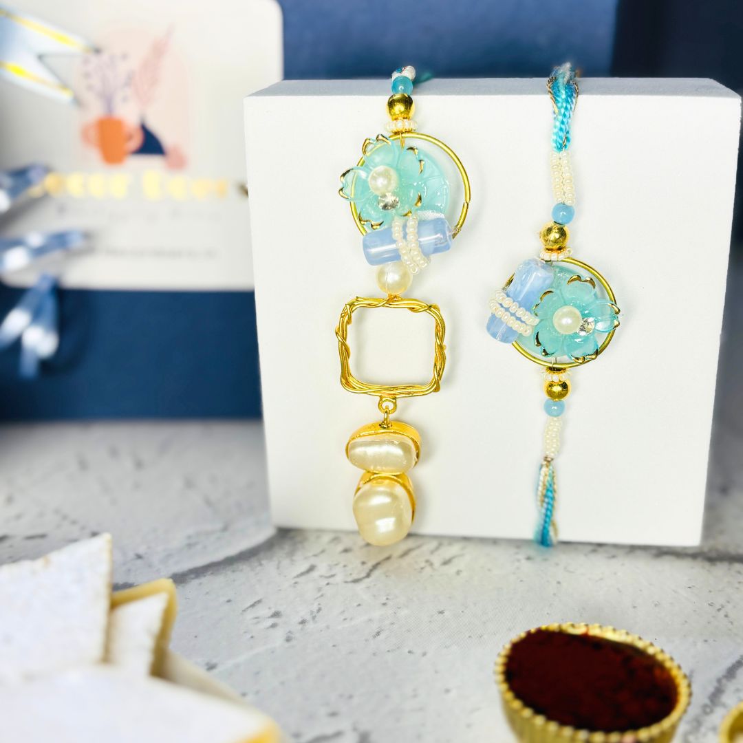 Tyohar Blue Sapphire Rakhi Gift Hamper – Luxe