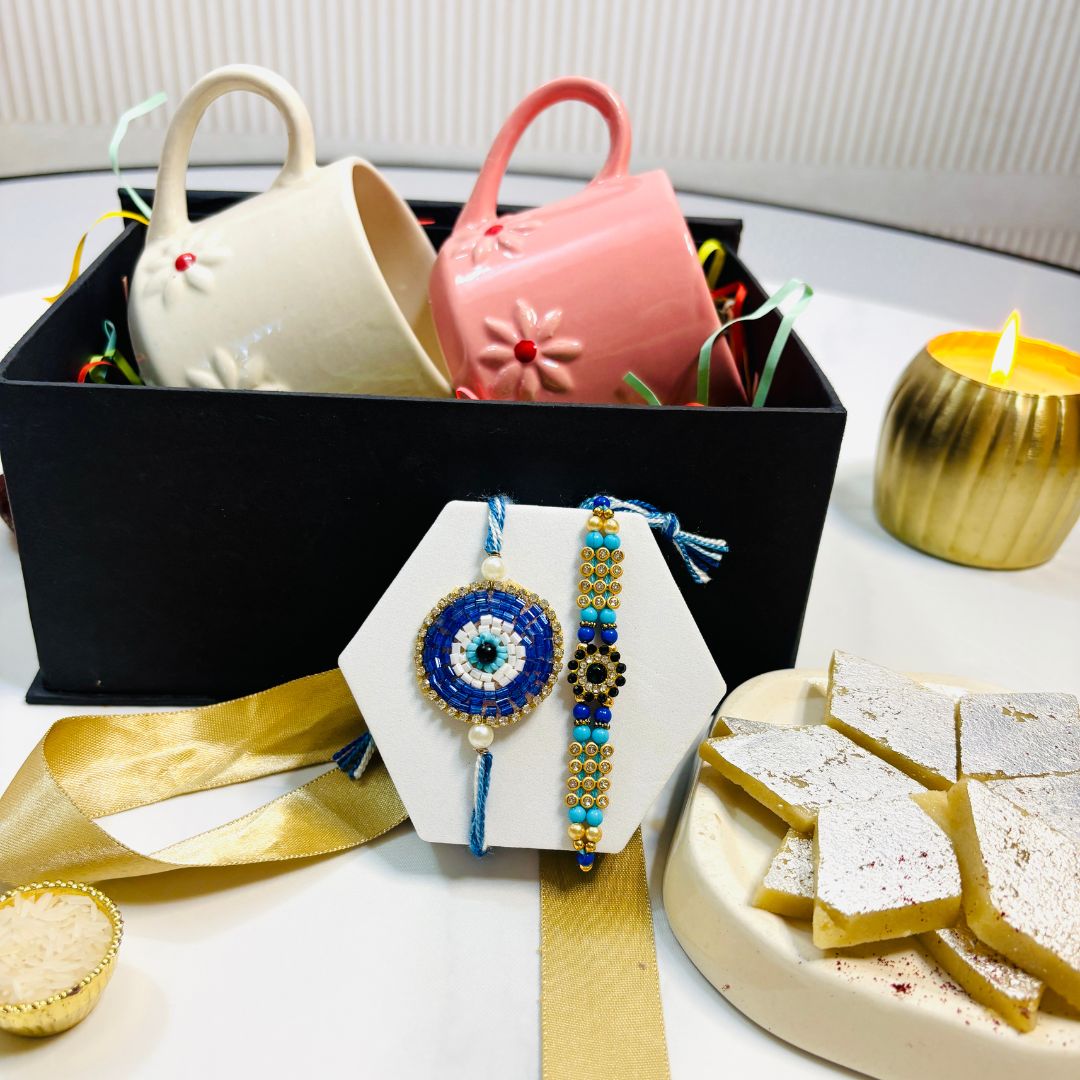 Tyohar Lily Flower Mug Rakhi Hamper