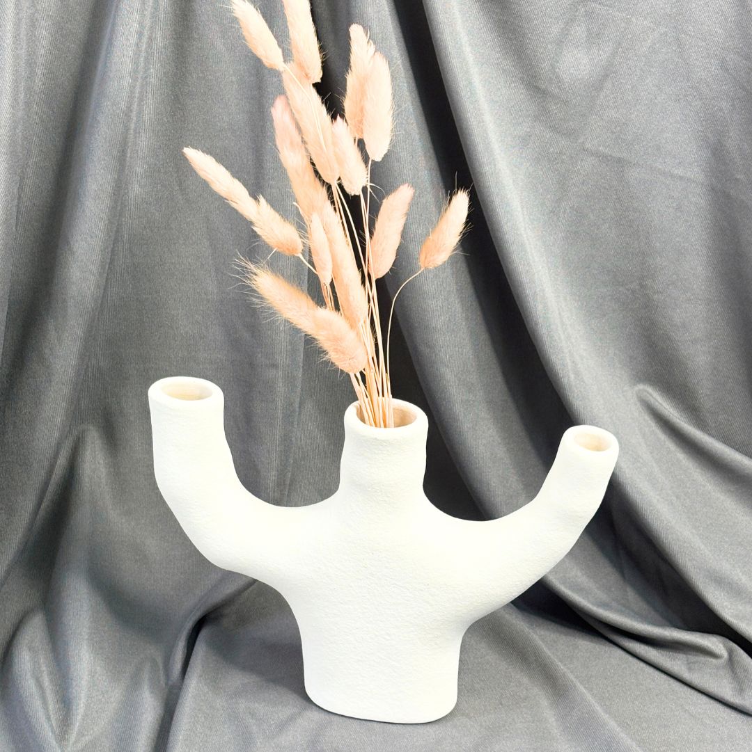 Hydra White Candle Holder Vase