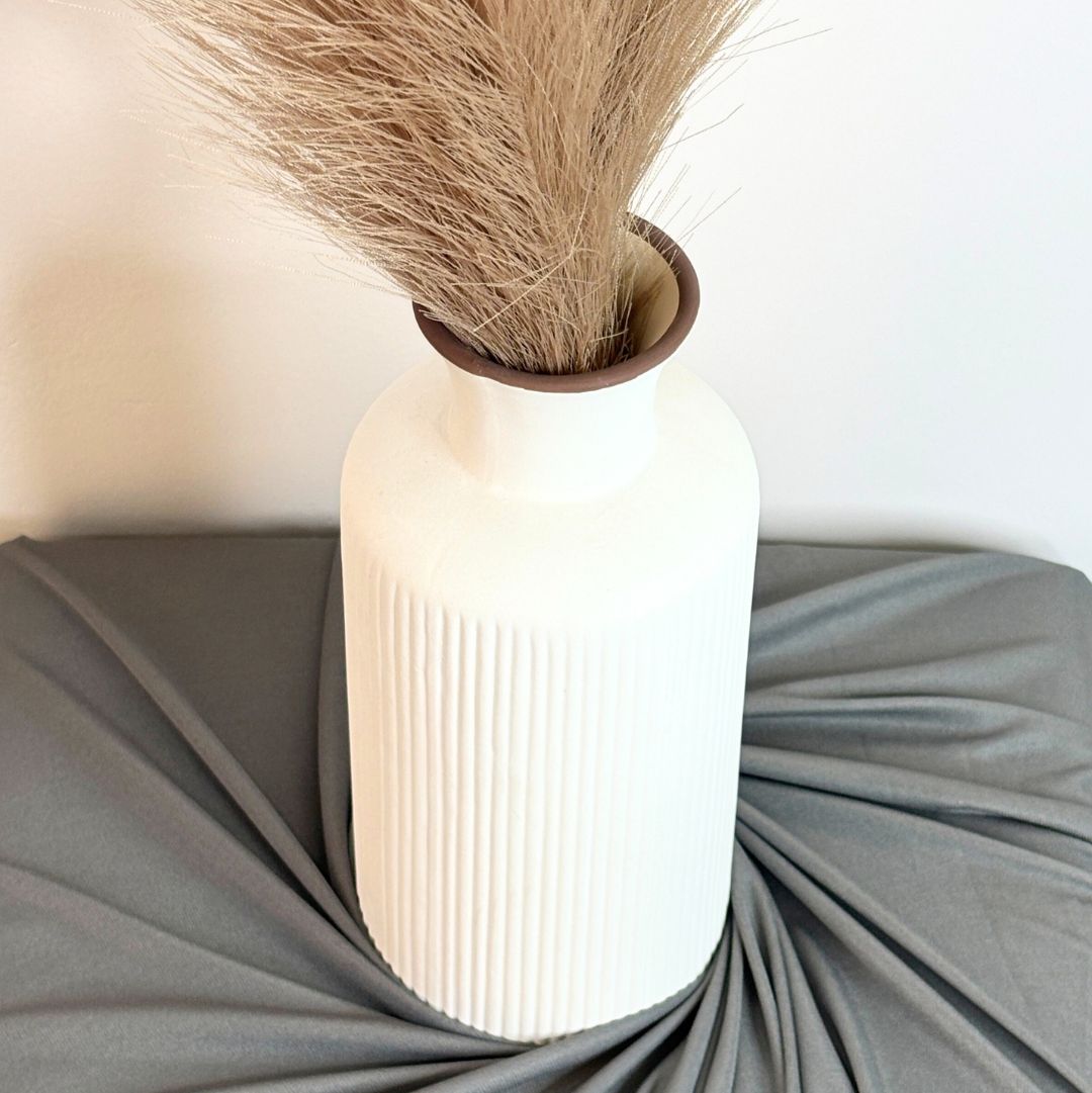 Pisa White Long Ceramic Vase