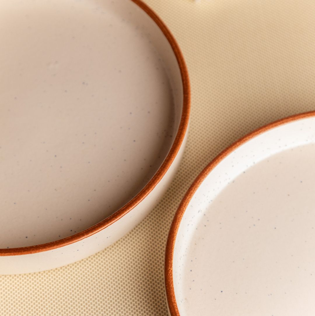 Serenity Rim White Platter - Set of 1