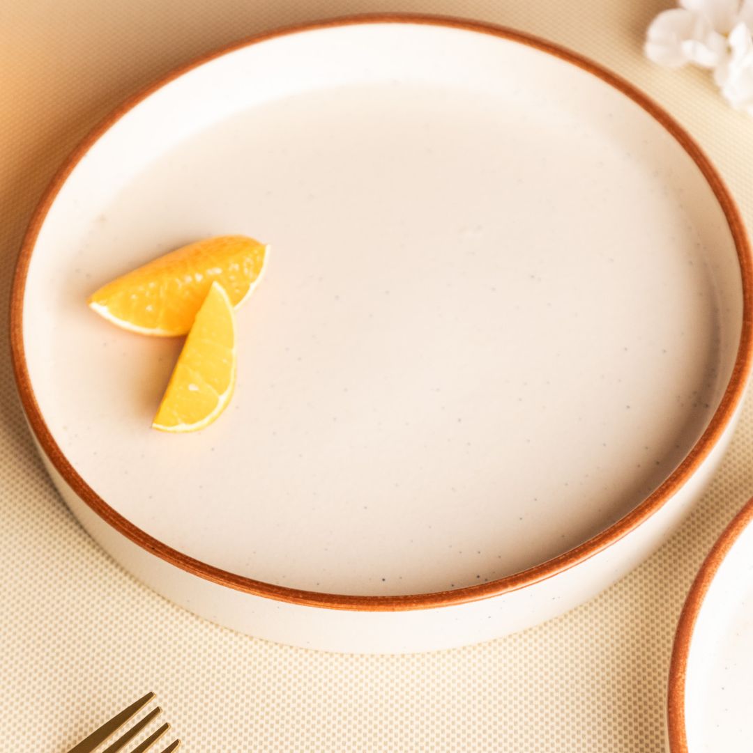 Serenity Rim White Platter - Set of 1
