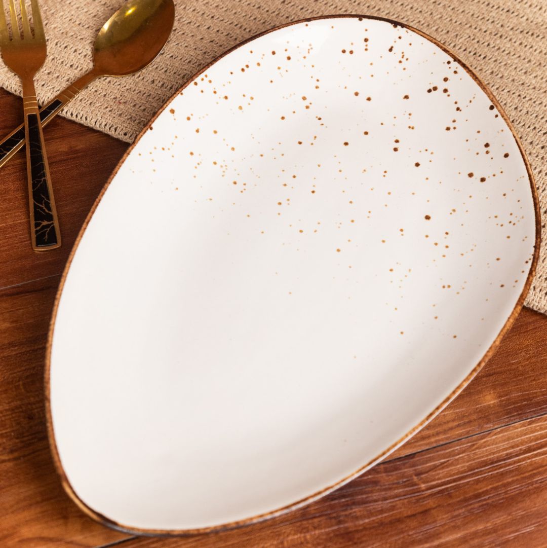Midnight Shine Ceramic Platter | Oval Platter