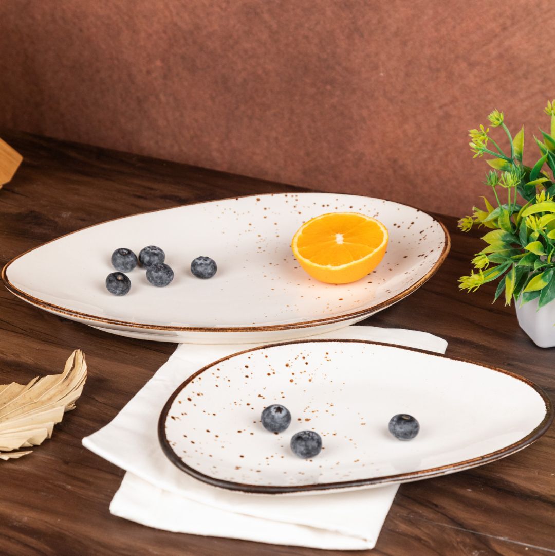 Midnight Shine Ceramic Platter | Oval Platter