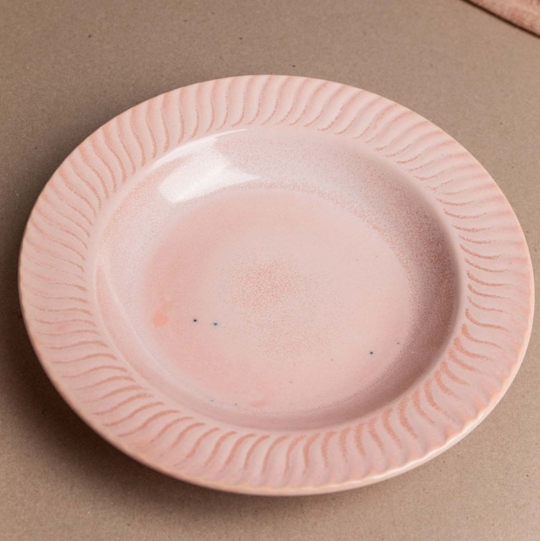 Stylish Bliss Pink Pasta Plate