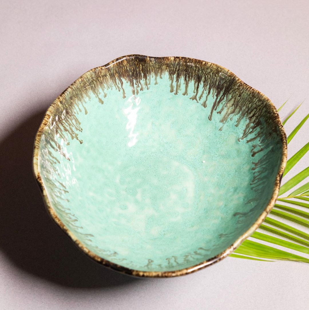 Emerald Drift Ceramic Bowl