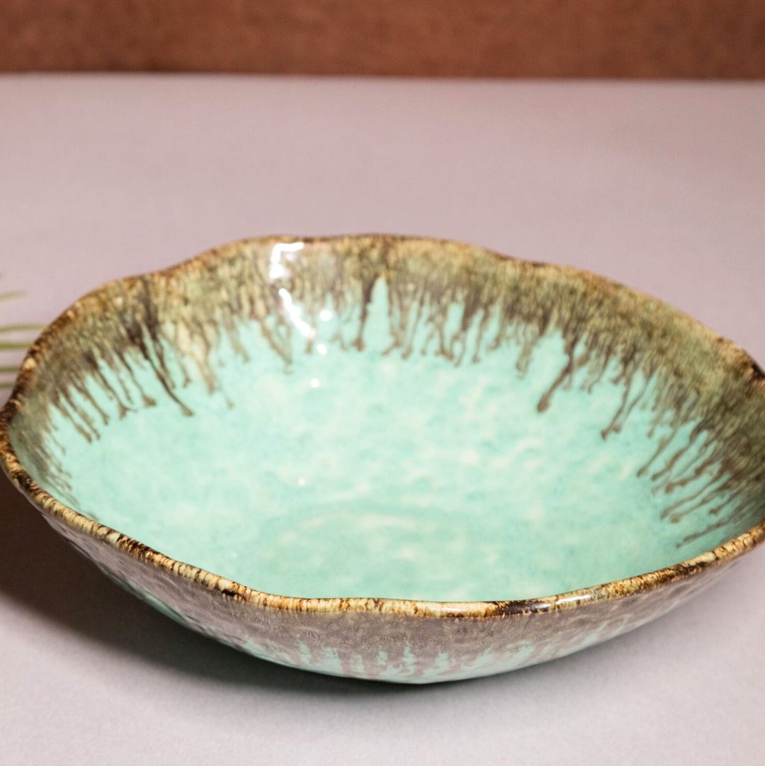 Emerald Drift Ceramic Bowl