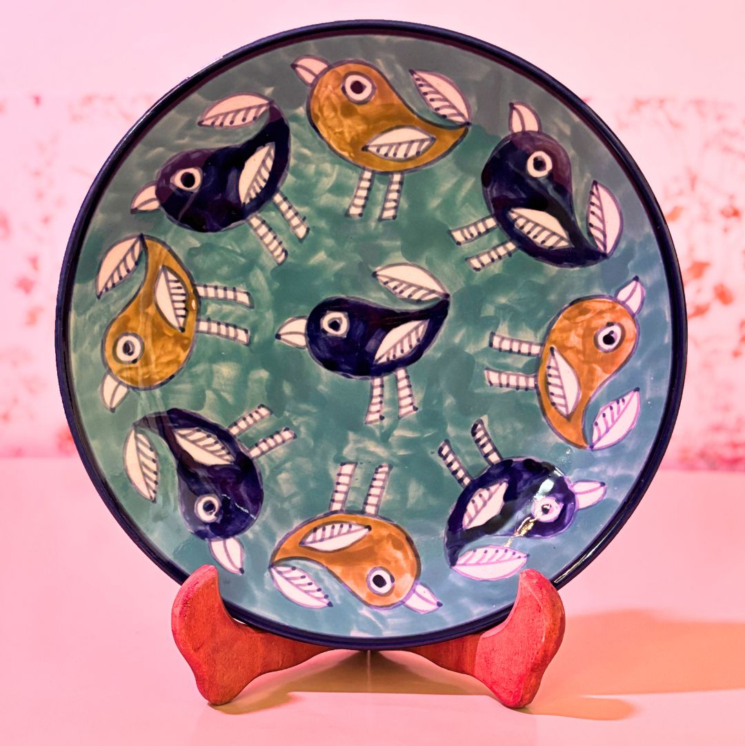 Chidiya Udd Handprinted Dinner Plate Set of 2