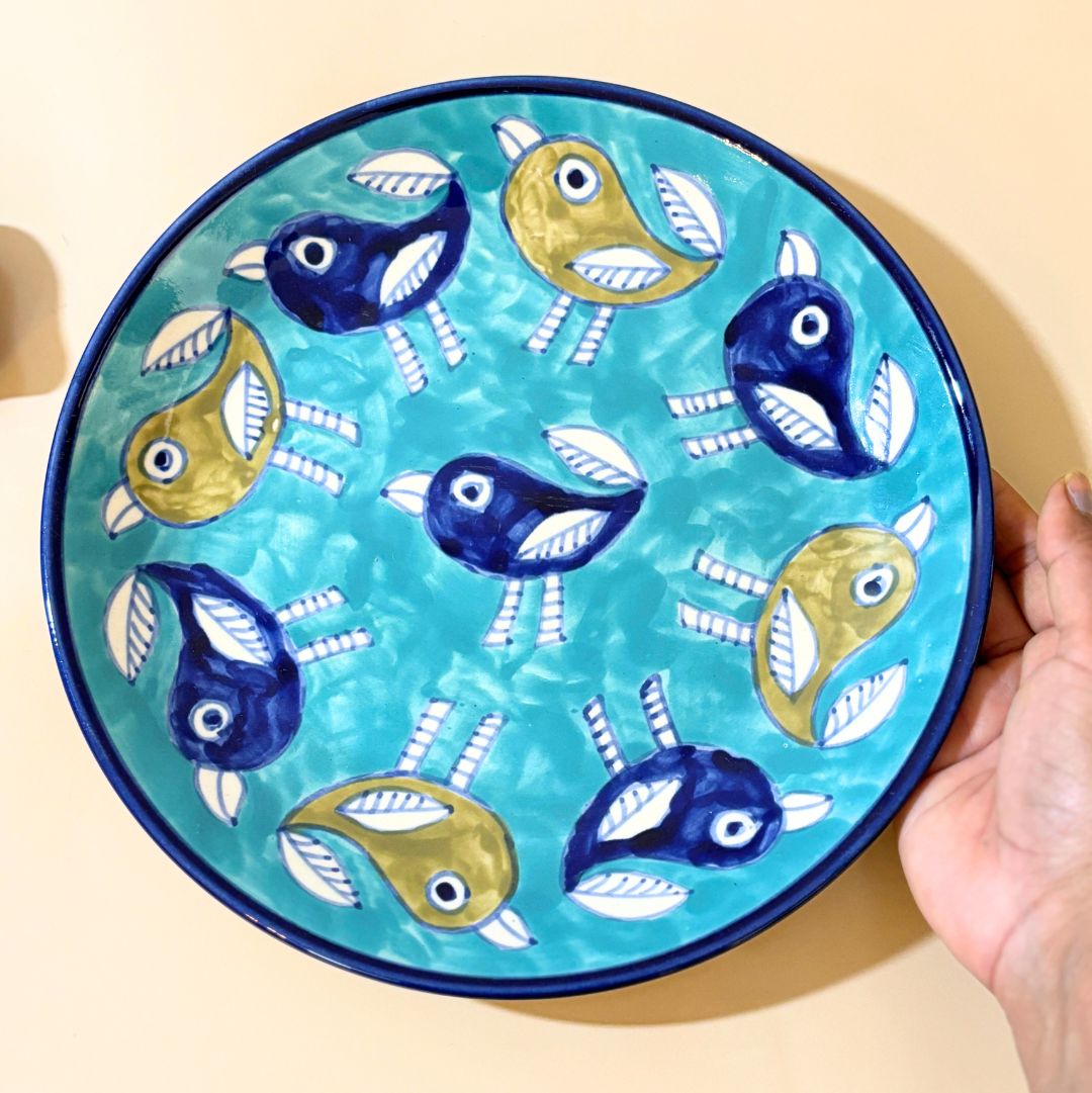 Chidiya Udd Handprinted Dinner Plate Set of 2