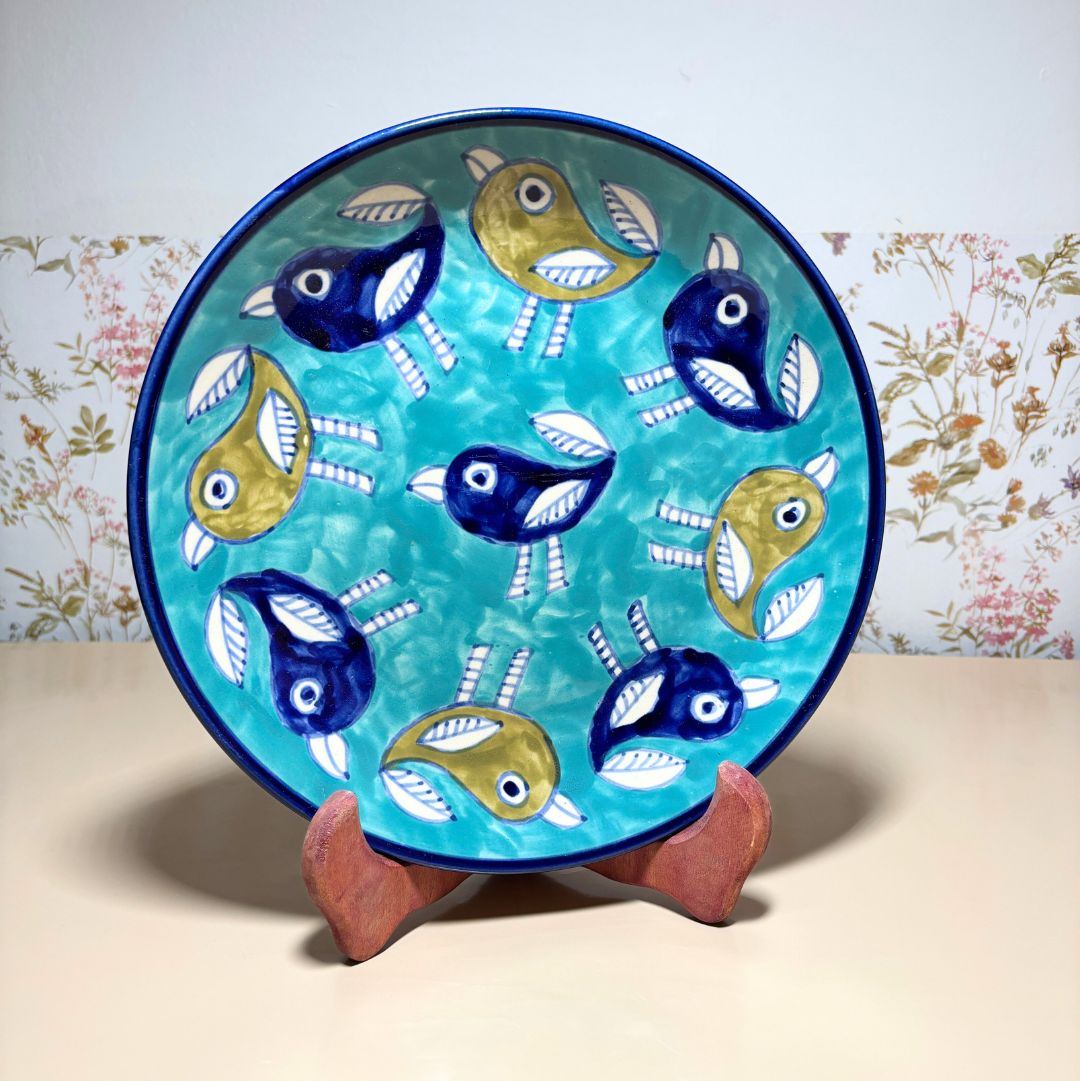Chidiya Udd Handprinted Dinner Plate Set of 2