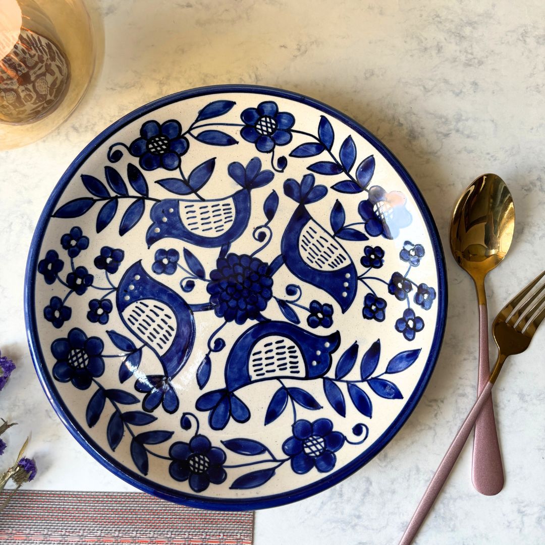 Nestling Hand-Printed Dinner Plate Set of 2