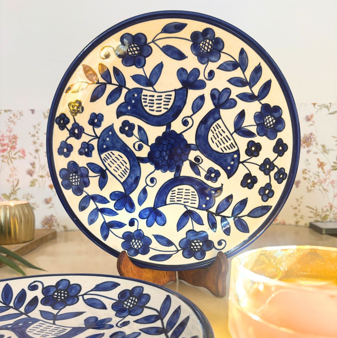 Nestling Hand-Printed Dinner Plate Set of 2