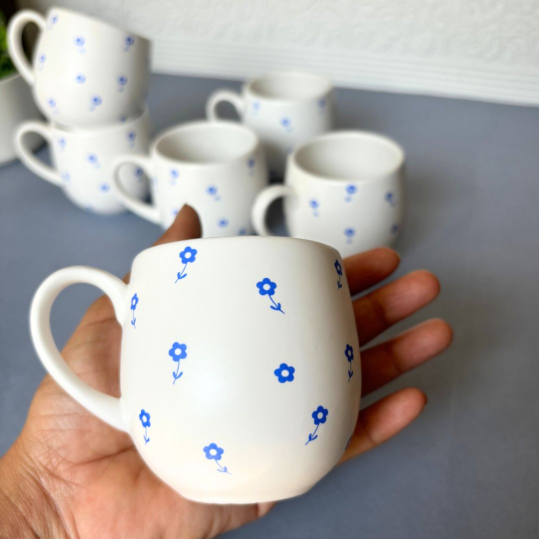 Blue Blossom Ceramic Mug Set