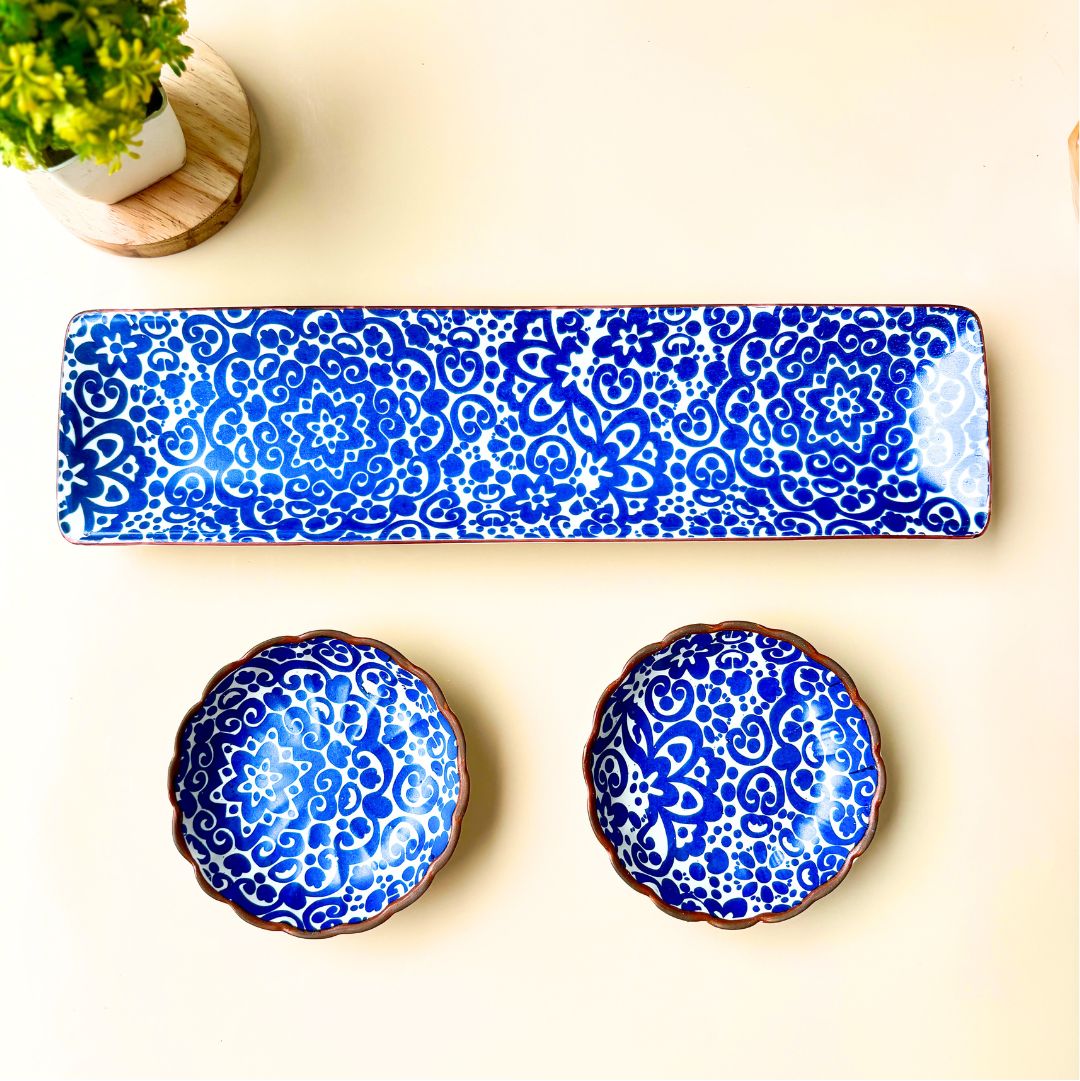 Royal Blue Banquet Serving Set