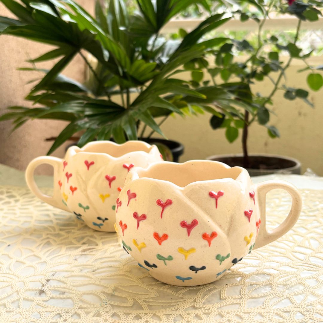 Lotus Heart Coffee Mug Set of 2