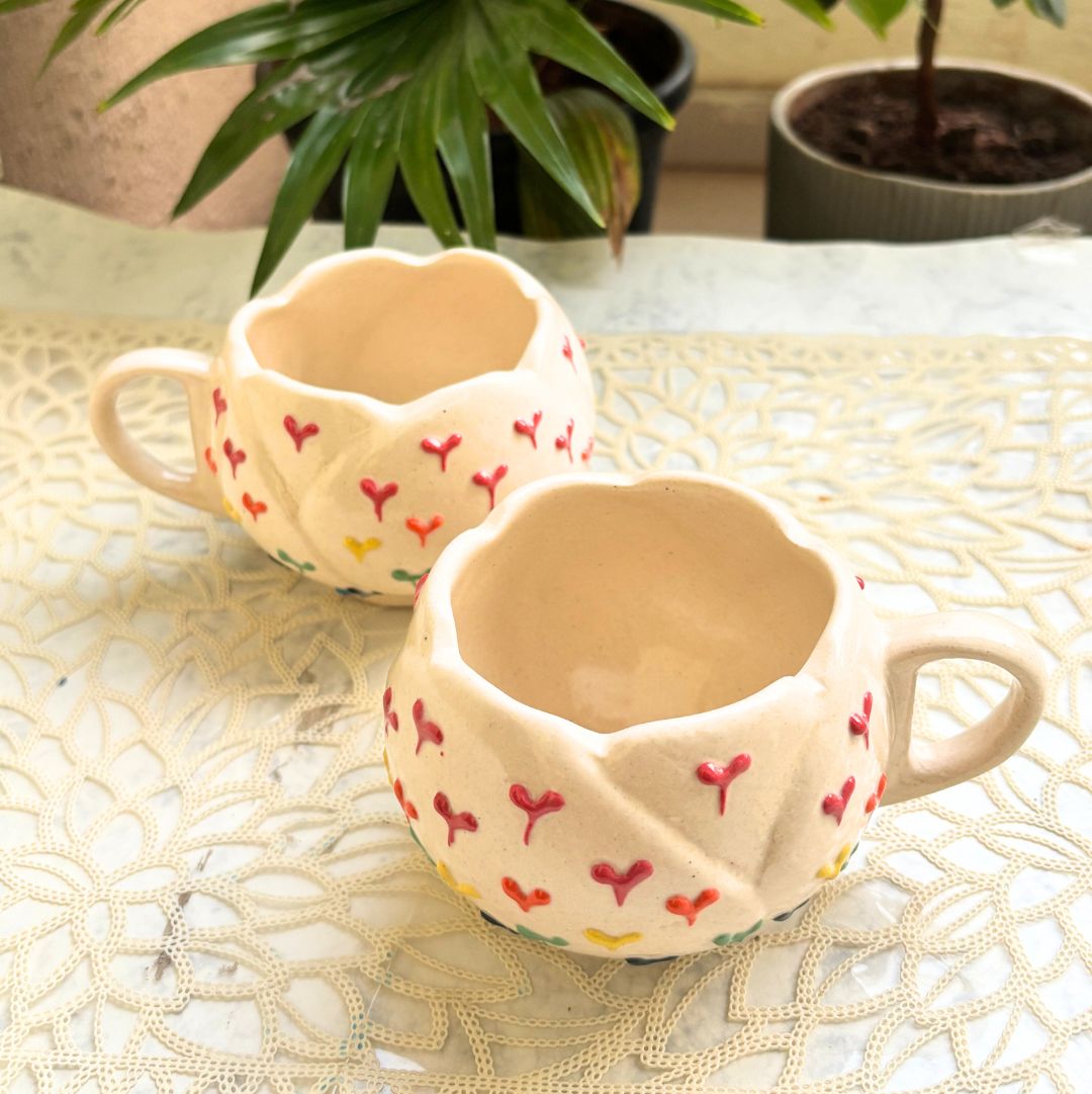Lotus Heart Coffee Mug Set of 2