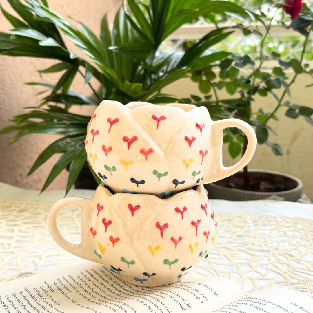 Lotus Heart Coffee Mug Set of 2