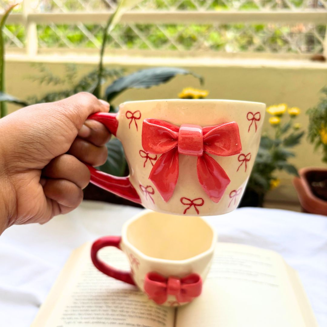 Red Bow Tea-Coffee Mug | Ceramic Mug