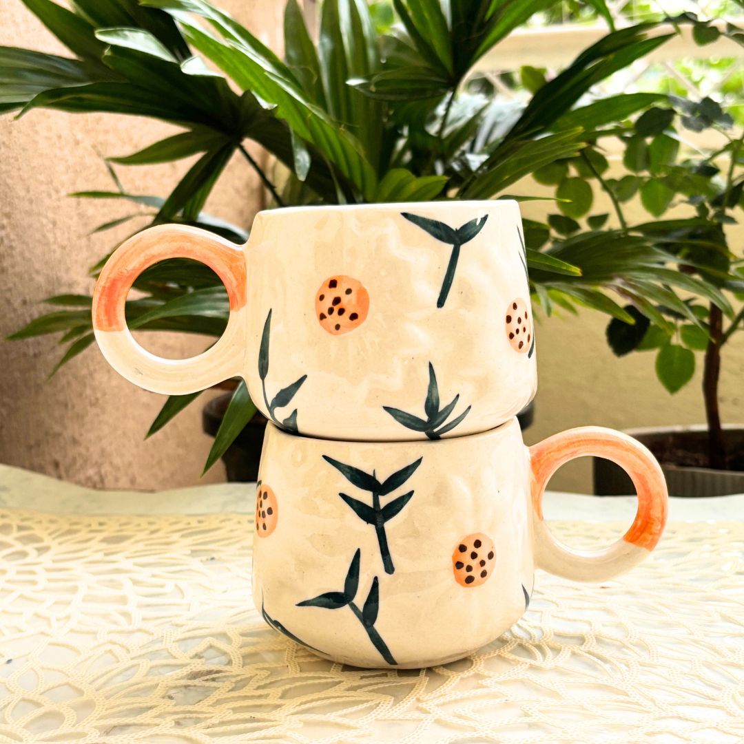 Blossom Sunflower Ceramic Mug - Hand-painted Tea & Coffee Mugs