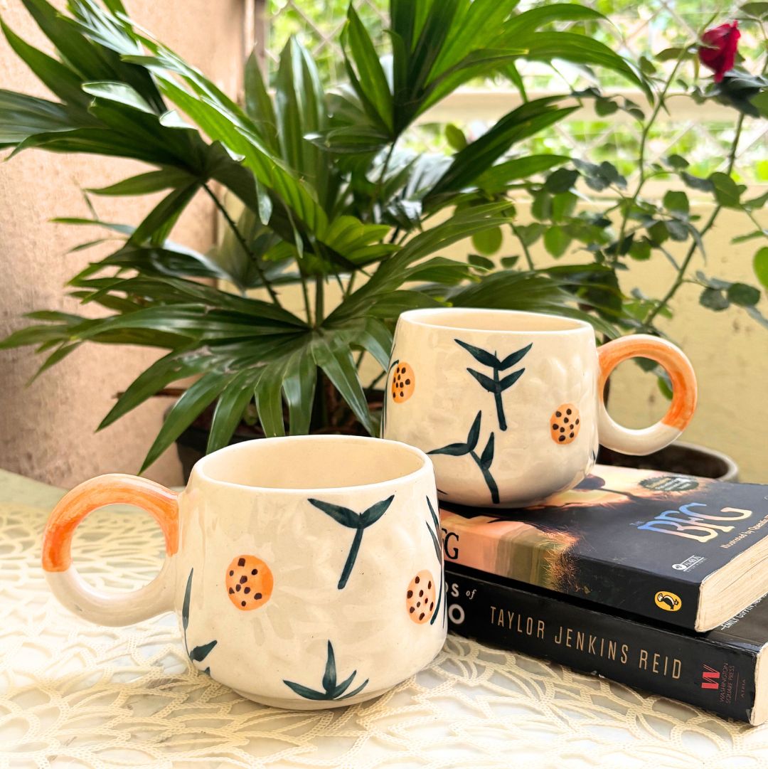 Blossom Sunflower Ceramic Mug - Hand-painted Tea & Coffee Mugs