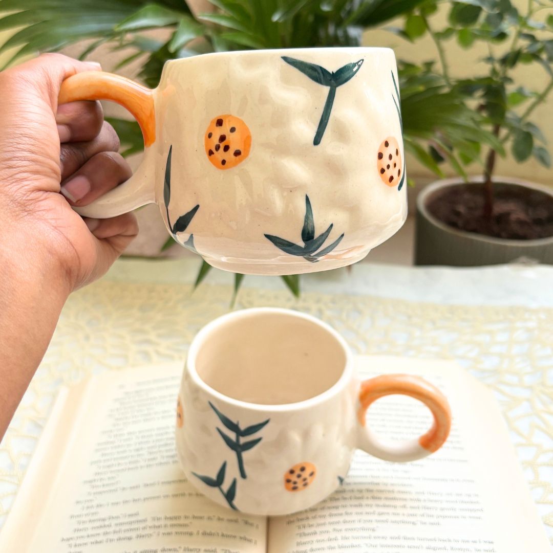 Blossom Sunflower Ceramic Mug - Hand-painted Tea & Coffee Mugs