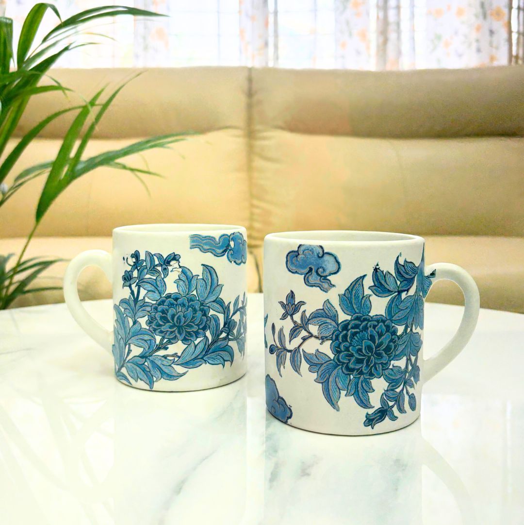 Daisy white Ceramic Mug – Handcrafted Coffee & Tea Mugs