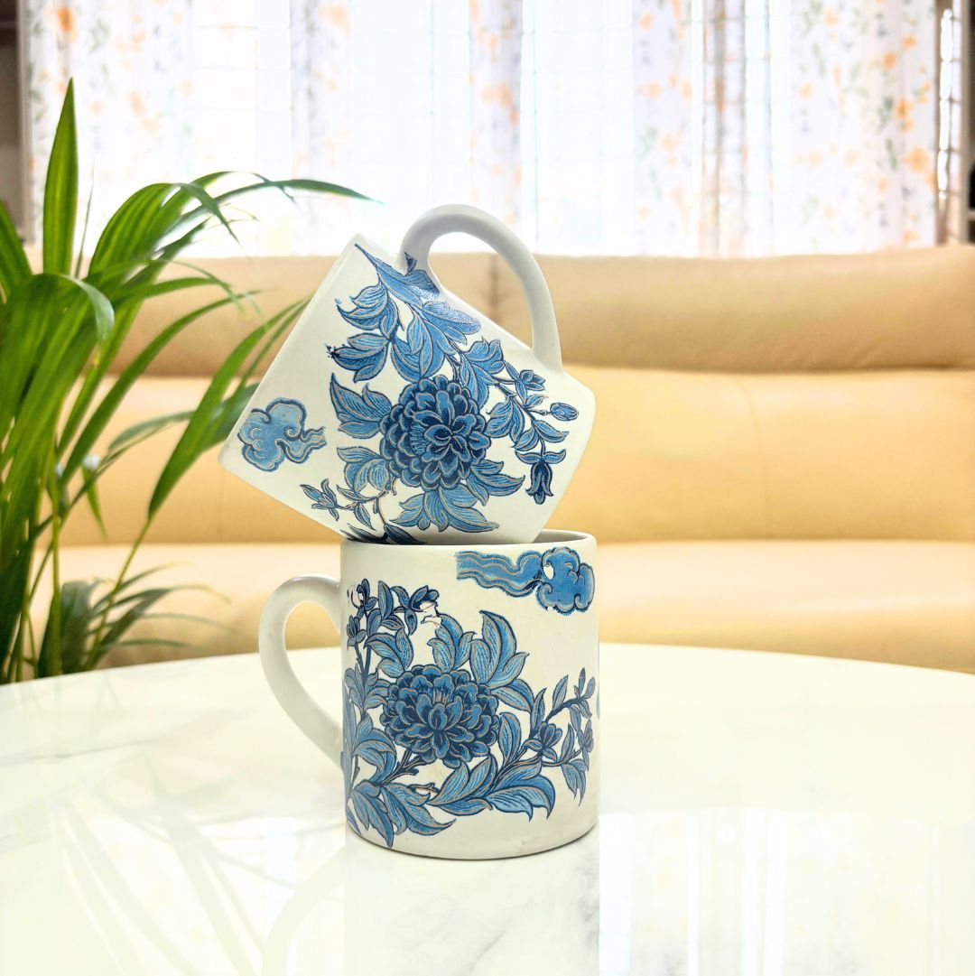 Daisy white Ceramic Mug – Handcrafted Coffee & Tea Mugs